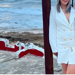 Elegant White Blazer Dress